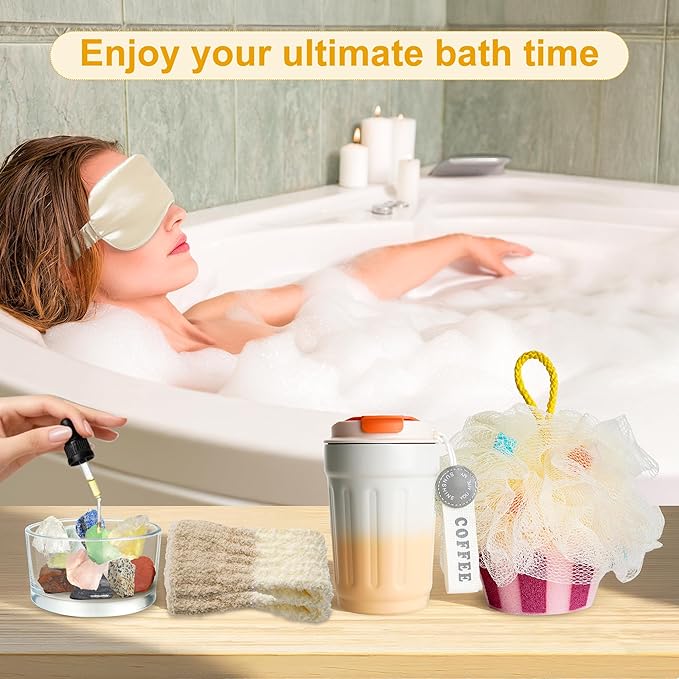 Alitifiy Get Well Soon Self Care Package Box, Birthday Xmas Gifts for Women, Sunflower Relaxing Feel Better Soon Basket Package w/ 12pcs Crystals Healing Stones, Sunshine and Wellness Presents for Her