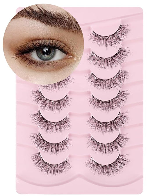 Frihappy Natural Looking False Eyelashes Natural Lashes False Lashes Wispy Lashes C Curl Lashes 15mm Lashes 3D Air-Isis