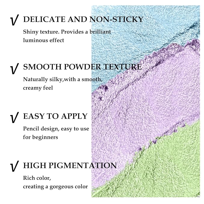 Boobeen 3PCS Cream Eyeshadow Pencil Crayon Waterproof Brightener Stick Shimmer Pen Create Glitter Eye Makeup, Easy to Use