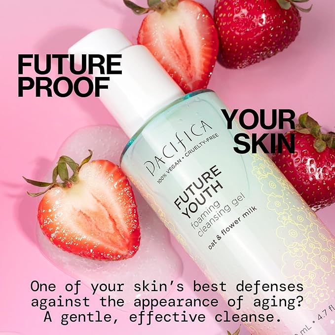 Pacifica Future Youth Foaming Face Wash - Hydrating Anti-Aging Cleansing Gel, Dermatologist Tested Gentle Facial Cleanser, Alcohol-Free Vegan Formula for All Skin Types Clean Beauty Cruelty-Free 4.7oz