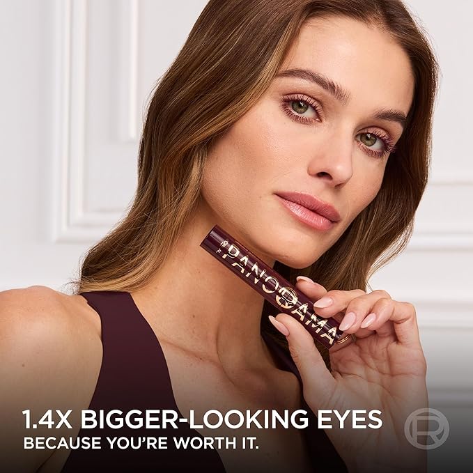 L'Oreal Paris Voluminous Panorama Chromatic Mascara, Volumizing and Lengthening Burgundy Mascara, Longwear, Smudge-Resistant and Washable, 707 Burgundy Cashmere