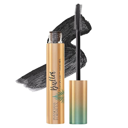 Physicians Formula Butter Lash Splash Waterproof Mascara, Buildable Formula with Murumuru Butter & Lash-Strengthening Keratin, Provides Full Volume, Lift, & Length, Cruelty-Free - Blackest Black