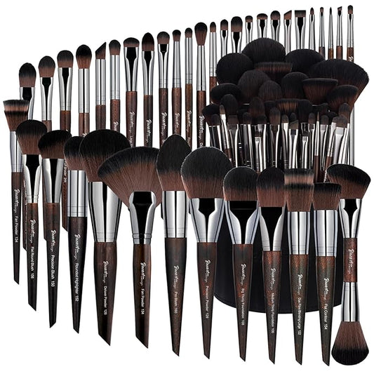 Bueart Design 38Pcs Professional Makeup Brushes Set With Extra Large Holder,Premium Soft Synthetic Brush For Foundation Blush Powder Contour Concealer Blending Bronzer Eyeshadow