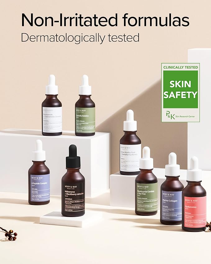 Mary&May Centella Asiatica Serum - 95% of Cica Extracxt for Instant Skin Soothing, Regeneration, and Elasticity Improvement - Korean Face Serum, Fragrance-Free, 1.01 fl.oz.