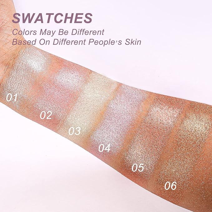 YOUNG VISION Pressed Powder Highlighter, Baked Natural Glow Contour Powder & Face Highlighter, Cruelty Free, Shimmer Highlighting Makeup for Face, Eye, Eyeshadow, Body, Skin (Purple)