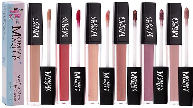 Mommy Makeup Stay Put Matte Lip Cream - Kiss-proof, Transfer-proof, Waterproof, Long Lasting Lipstick - Non-Drying Formula Infused with Vitamin E (Pennie)