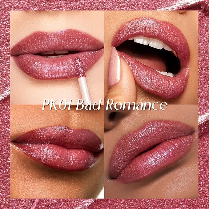 FOCALLURE Metallic Liquid Lipstick,Non Stick Cup Lip Gloss,High Impact Lip Color with Transfer-proof Wear,Long Lasting & Waterproof Lipstick Makeup for Women,Bad Romance