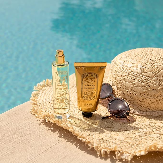 Panier des Sens - Hand Cream for Dry Cracked Hands - Jasmine Hand Lotion with Olive & Almond Oil - Vitamin E Skin Moisturizer with 97% Natural Ingredients - Made in France, 2.5 fl oz