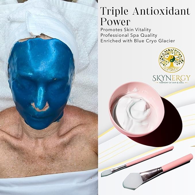 Blue Cryo Glacier Jelly Face Mask - Professional Grade HydroGlo Peel Off Face Mask, Radiance, Reduced Fine Lines & Pigmentation - Vajafacial Jelly Mask | 12 Applications (30 Fl Oz)