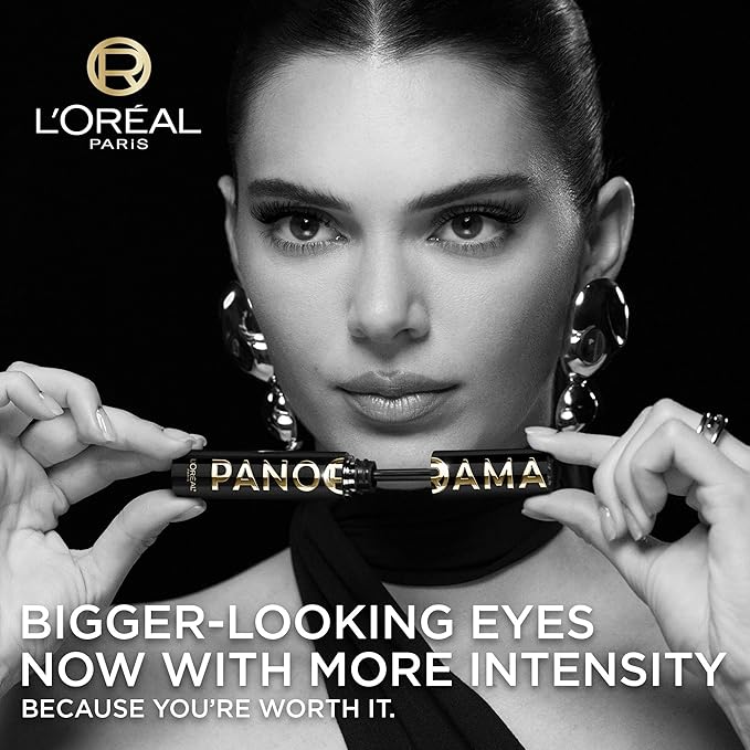 L'Oreal Paris Voluminous Panorama Mascara, Volumizing and Lengthening Formula, Longwear, Smudge-Resistant and Washable, All Night Black Mascara, 0.33 Fl Oz