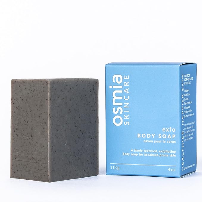 Osmia Skincare - Natural Exfo Body Soap | Niaouli, Lemongrass Essential Oils | Smooth, Soothe Skin | Clean Beauty For Healthy Skin (4 oz | 113 g)
