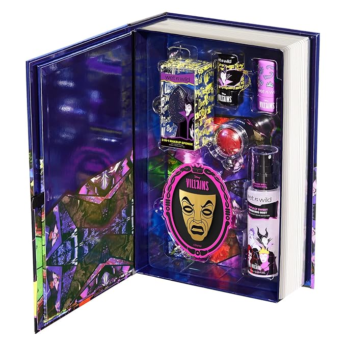 wet n wild Disney Villains PR Box, 14-Piece Makeup & Accessories Collection, Limited Edition Storybook Set, Cruelty-Free