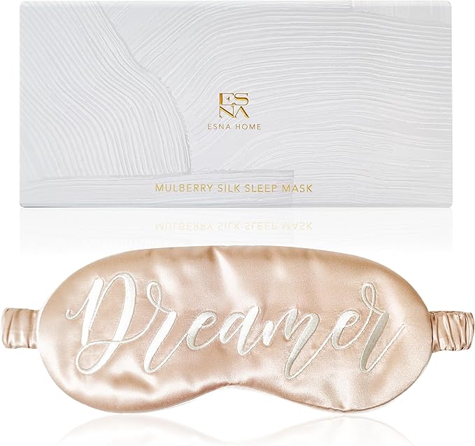 Super Soft Eye Masks with Adjustable Strap Bedroom Décor 22-Momme Mulberry Silk Sleep Mask Ultra Comfort Deep Relaxation Ideal Present for Her Holiday Present for Christmas