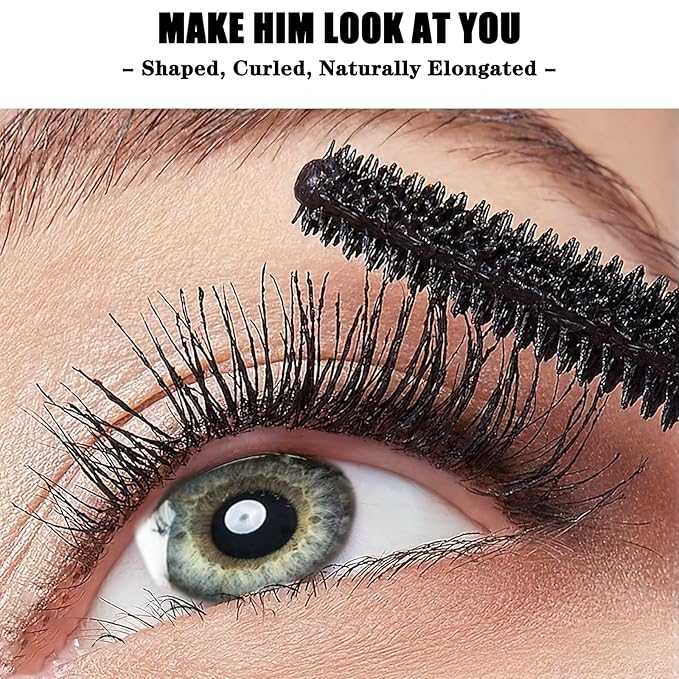 4D Silk Fiber Lash Mascara Waterproof - Stocking Stuffers Gifts for Women Natural Long Lasting Mascara Black Volume and Length, Christmas Xmas Presents Gifts for Girls