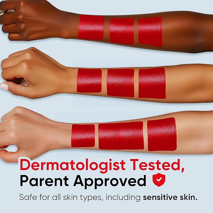 Blue Squid PRO Red Face Paint Stick - Waterproof Body Paint for Adults & Kids Eye Black Baseball, Eyeblack Softball - Vegan Hypoallergenic Twist-Up Non-Toxic Makeup Stick for Cosplay, Sports & SFX