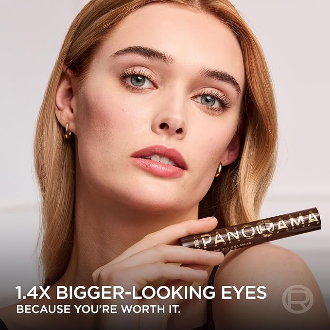 L'Oreal Paris Voluminous Panorama Chromatic Mascara, Volumizing and Lengthening Brown Mascara, Longwear, Smudge-Resistant and Washable, 705 Brown Leather