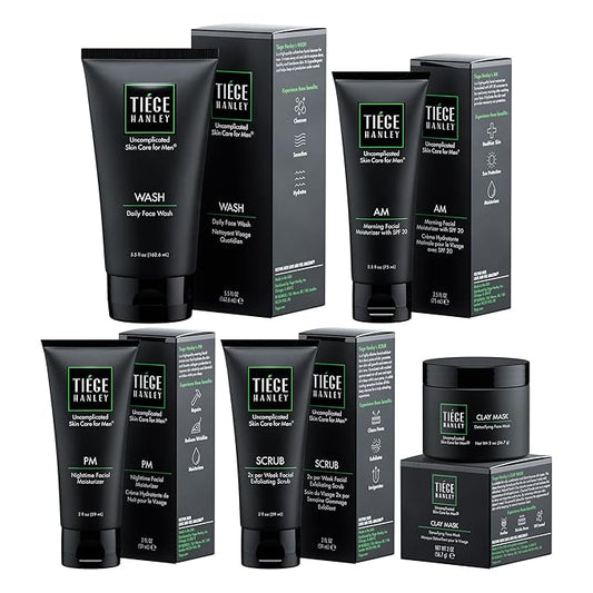 Tiege Hanley Men’s Skin Care Set 30 & 90 Days Routine (90 Day Routine - 5 Piece Set)