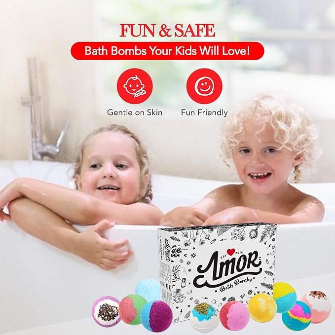 12 Large Bath Bombs Gift Set for Women - 3 Oz Handmade Organic Fizzies With Moisturizing Shea Butter - Perfect for Bubble Spa Relaxing - Gift for Her, Girls, Wife, Mother
