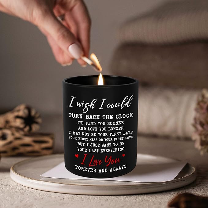 TEEZWONDER Christmas Anniversary Wedding Gifts for Women Men - Long Lasting Vanilla Lavender Candle 10 oz - Birthday Romantic Gifts for Him Her Girlfriend Wife, Boyfriend Husband Birthday Gift Ideas