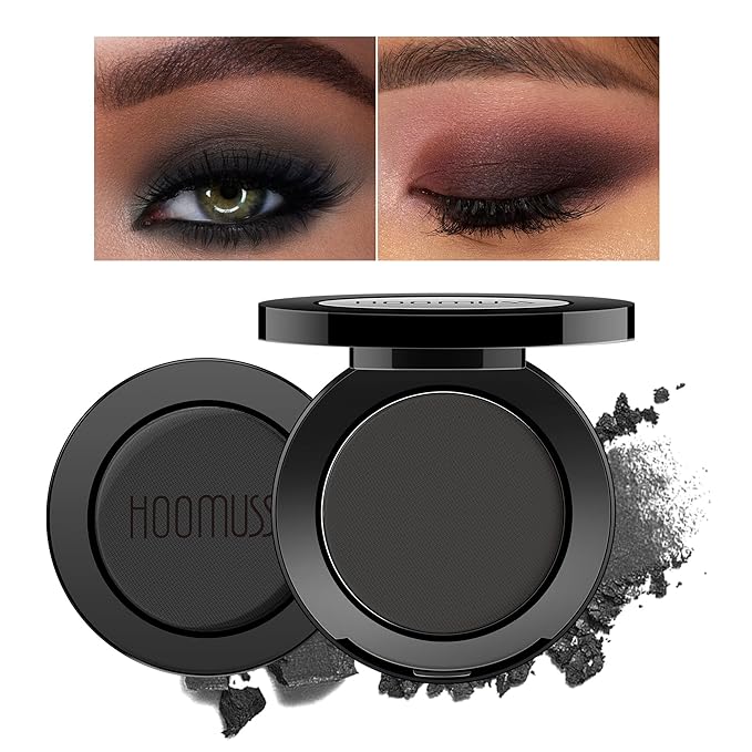 Black Eyeshadow Handmade Goth Eye Sahdow Makeup Palette for Halloween Pigmented Long Lasting Black Matte Eyeshadow-1Black