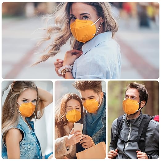 akgk KN95 Face Mask 50 PCS, Breathable Protection Masks, 5-Ply KN95 Masks, Cup Dust Safety Masks