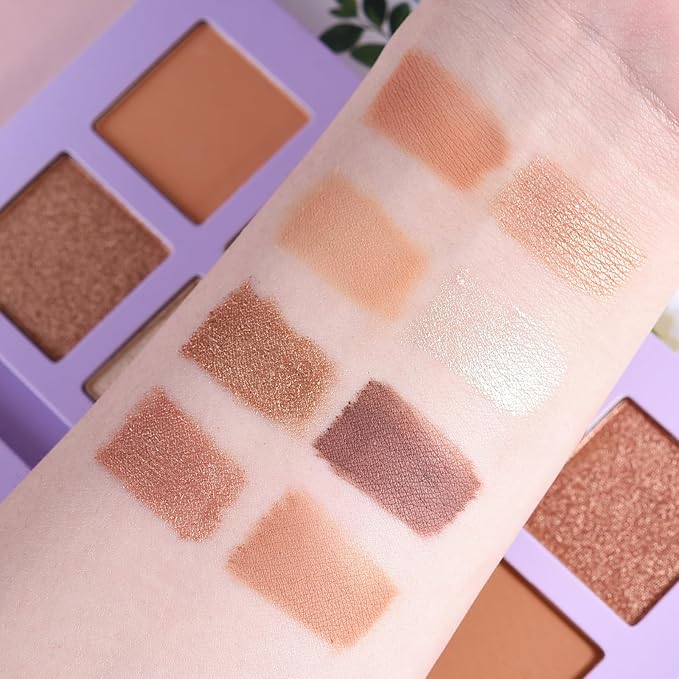 Matte Eyeshadow Palette, Vegan Eyeshadow Palette with Brush, 8 Shades Nude High Pigmented Organic Long Lasting Naked Eyeshadow