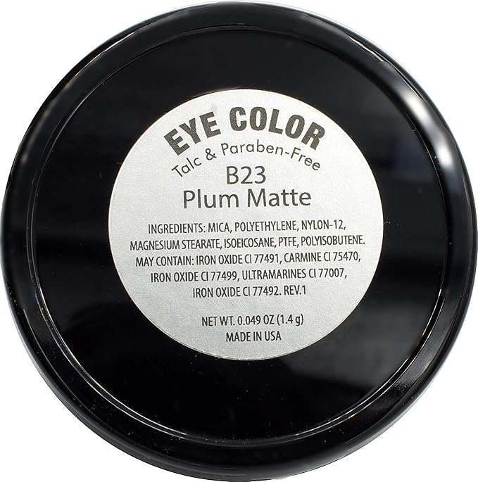 Warm Plum Matte Dark Mauve Purple Red Pressed Powder Single Vegan Eyeshadow; Talc, Paraben & Cruelty Free