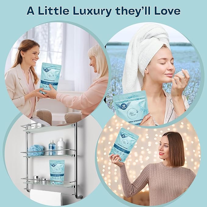 Shower Steamers Aromatherapy -15 Pack Eucalyptus Shower Steamers for Women & Men with Essential Oils, Natural Stress Relief & Self Care Shower tablets for Spa, Mothers Day Gift, Birthday and Christmas
