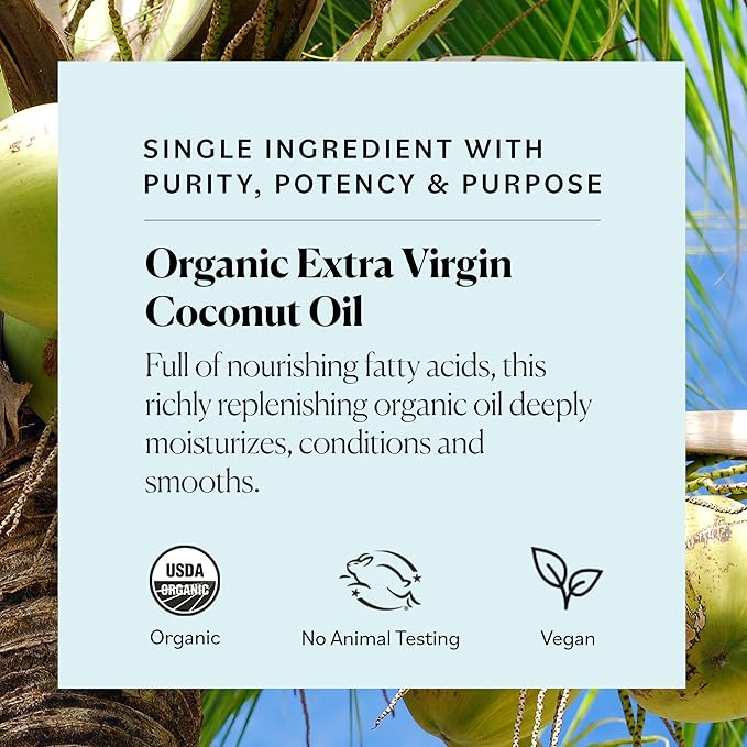 Sky Organics - Multipurpose Organic Coconut Oil for Skin & Hair, 16.9 fl oz - Extra Virgin Hair Oil & Body Moisturizer - Vitamins, Antioxidants & Fatty Acids - Vegan, Cruelty Free - w ebook