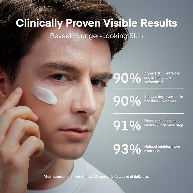 TEREZ & HONOR 6-In-1 Face Cream for Men: Korean Dermforce Anti-Aging Moisturizer Cream with Niacinamide & Bakuchiol - Reduces Wrinkles, Dark Spots, Eye Bags & Puffiness - K-Beauty Skincare 2.8oz