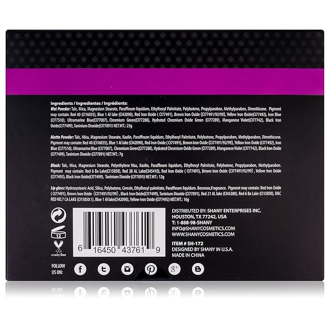 SHANY 'Fix Me Up' Makeup Kit - Compact Travel Makeup Portable Giftable Adult and Teen Makeup Set Eye Shadows, Lip Colors, Blushes, and Applicators