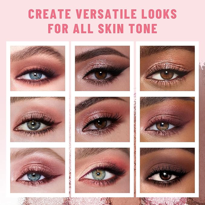 6 Colors Mini Eyeshadow Makeup Palette Blush-colored Neutral Tone Eye Shadow Matte & Shimmer Nude Make Up Pallet with Mirror Blendable Highly Pigmented Travel Size Gift Kit 03