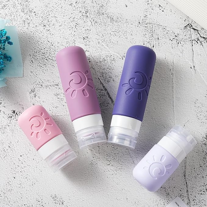 18 Pack travel Bottles for Toiletries, TSA Approved Silicone Travel Containers Leak Proof Refillable Travel Accessories for Shampoo Conditioner Lotion Body Wash(Multicolored I)