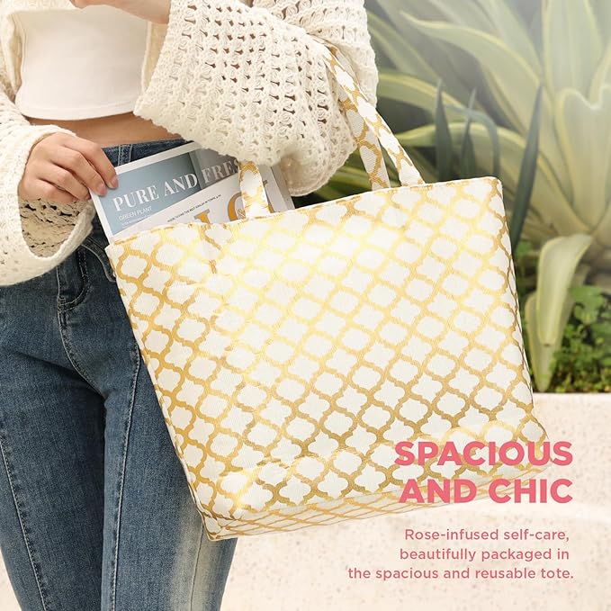 Spa Luxetique Spa Baskets for Women Gift, Womens Spa Gift Baskets, 15pcs Rose Spa Sets, Spa Kit Includes Body Oil, Bubble Bath, Bath Sets for Women, Christmas Gifts