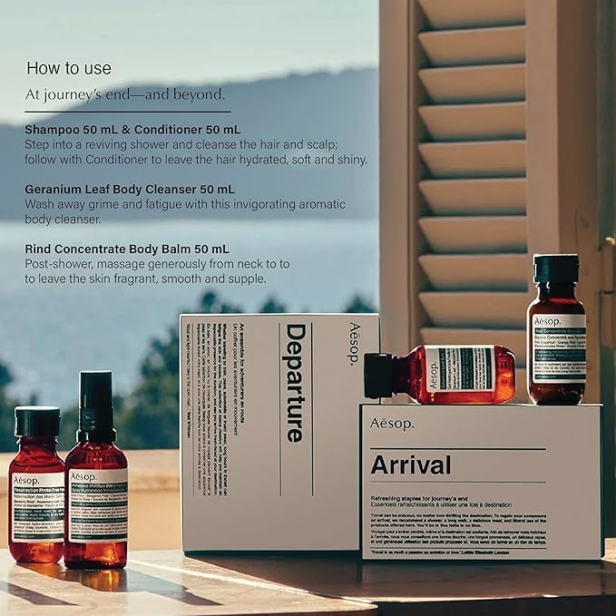 Aesop Arrival Travel Set | Hair and Body Care Staples to Help Refresh | 1.7oz / 50mL (Pack of 4)