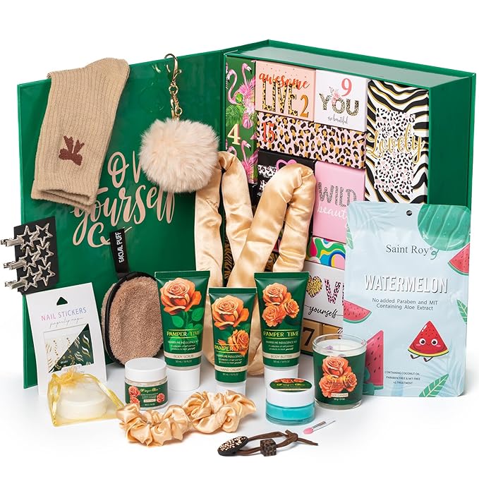 Mother's Day Gifts for Mom Pamper Time Holiday Beauty spa kit, Surprise Gift box spa for Teen Girls, 20 PCS Gifts Basket Beauty Advent Calendar Gifts for Women Holiday Kit Surprise Bath & Body Box