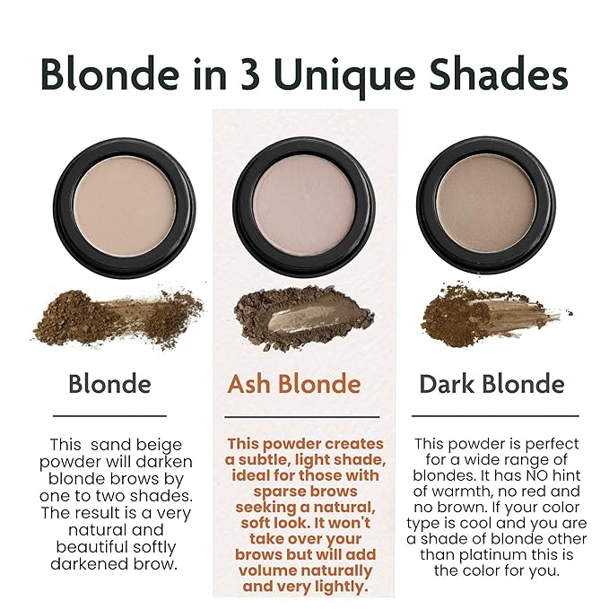 Eyebrow Powder, High Colour Pigmentation, Cruelty-Free & Vegan, Natural & Even Eyebrows (Ash Blonde)