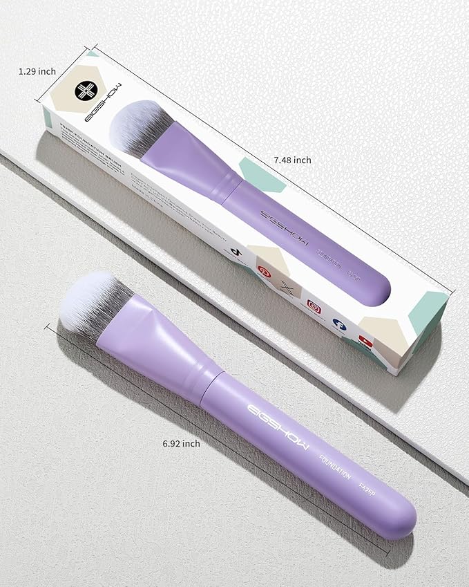 Foundation Brush, EIGSHOW Pro Slanted Foundation Brushes with Silver Ion Bristle - Kabuki Brush for Powder Liquid Cream Buffing Blending (F625P)