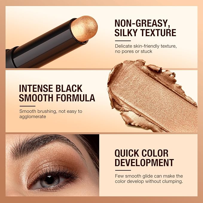 Jolilab Eyeshadow Stick Set, 8 Colors Matte Professional Bright-Colored Contouring and Highlight Stick, Cream Waterproof Long Lasting High Pigmented Eye Shadow. (8, C1)