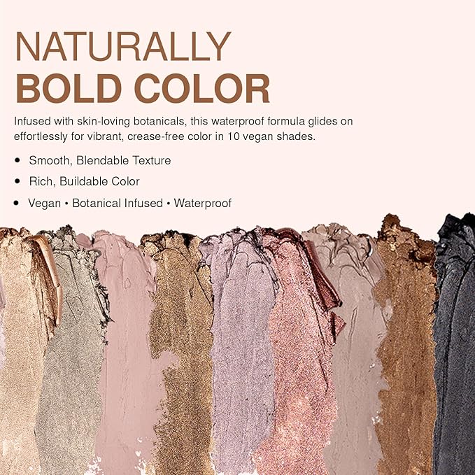 Palladio Waterproof Eyeshadow Stick with Blending Sponge, Long Lasting & Effortless Application, Smudge Free & Crease Proof Formula, Matte & Shimmer Shades, Buildable Eye Shadow (Bronze Shimmer)