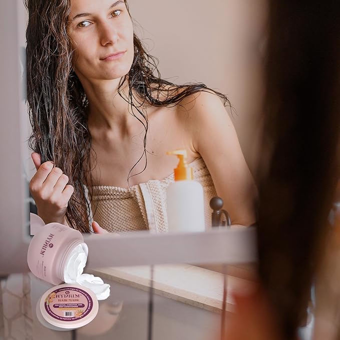 Hydrim™ Botanical Hydrating Hair Mask for Damaged Hair – Max Repair & Deep Hair Conditioner – Hair Moisturizer, Infused with Argan Oil Plus 10 More Nourishing Oils – Fresh Floral Aroma, 8.45 fl oz