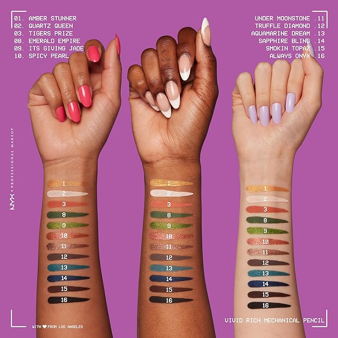 NYX PROFESSIONAL MAKEUP Mechanical Eye Pencil, Vivid Rich Mechanical, Creamy Retractable Eyeliner - Quartz Queen, White Eyeliner