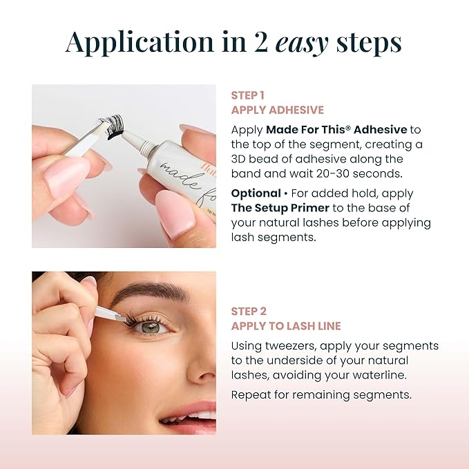 FlutterHabit The Happy Medium Lashes, 2 Sets of Eyelashes, DIY Doll Eyed Lash Extensions, Up to 10 Day Lash Wear, Salon Quality Cluster Eyelashes for a Natural Look, No Glue Included