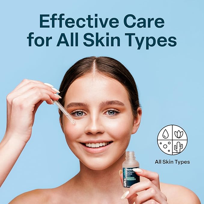 QRxLabs Pure Organic Squalane Oil & Vitamin E Oil for Face & Skin - 2 Fl Oz - USDA & ECOCERT Certified Organic Sugarcane - Hydrating Facial, Body & Hair Formula - Reduces Fine Lines & Wrinkles