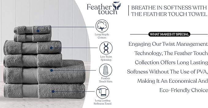 Delara Organic Cotton Luxuriously Plush Bath Towel 10 Piece Set|GOTS & Oeko-TEX Certified|Premium Hotel Quality Towels|Feather Touch Technology|650 GSM Long Staple|Soft, Quick Dry & Ultra-Absorbent