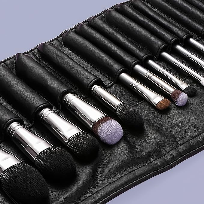 Professional Makeup Brush Set, EIGSHOW High End Makeup Brushes for Foundation Powder Blending Blush Bronzer Eyeliner Eyeshadow with Case (PRO 18pcs Grey)