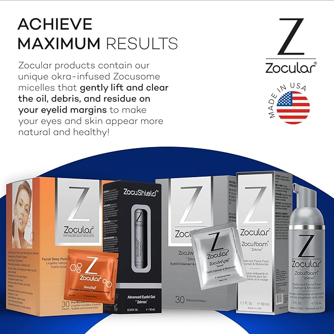 ZocuZap Acne Face Wipes - Moisturizing Face Cleansing Wipes for Acne, Makeup Removal, and Exfoliation with Natural Okra Complex for Sensitive, Rosacea Skin - 15/ct