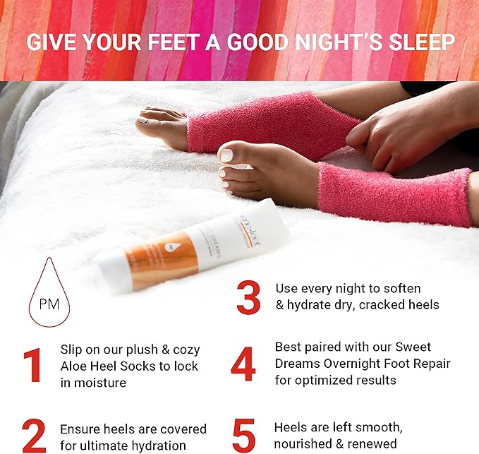 Benefeet Toeless Aloe Moisturizing Heel Socks - Effective Overnight Foot Rejuvenation, Targeted Hydration to Soften Dry Skin, Infused w/Coconut Oil, Aloe + Jojoba Seed Oil, 1 Pair (1 Pack)