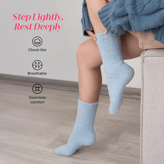 CoolMate GLOBAL Fuzzy Socks for Women Gift Box, Cozy, Soft, Comfy & Cloud-Like Socks, Plush, Durable for Spa, Home