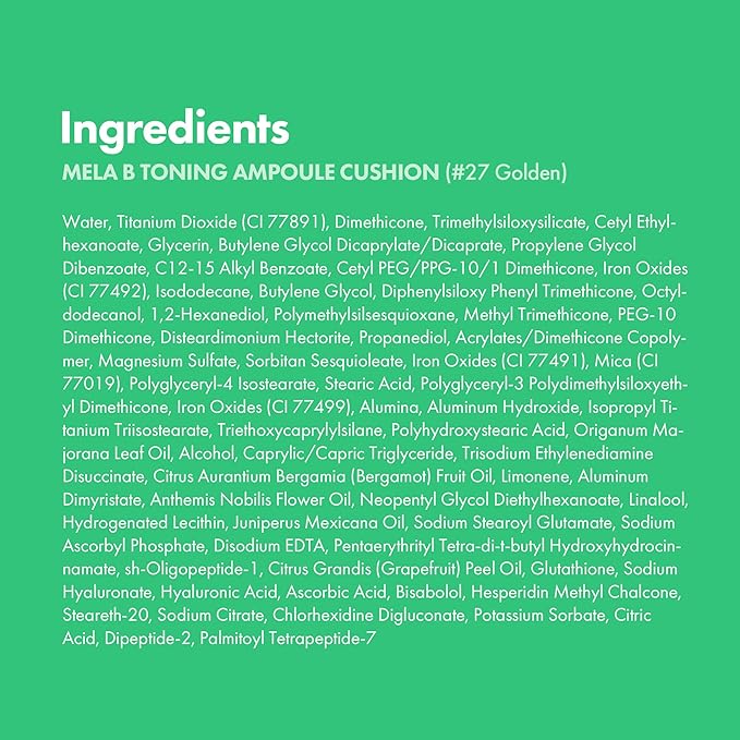 Easydew Mela B Toning Ampoule Cushion - 3-in-1 Age-Defying Sun Shield Full Coverage Cushion Foundation with Niacinamide & Hyaluron-Vital C - Face Makeup Korean Skin Care 0.45 oz (#27 Golden)